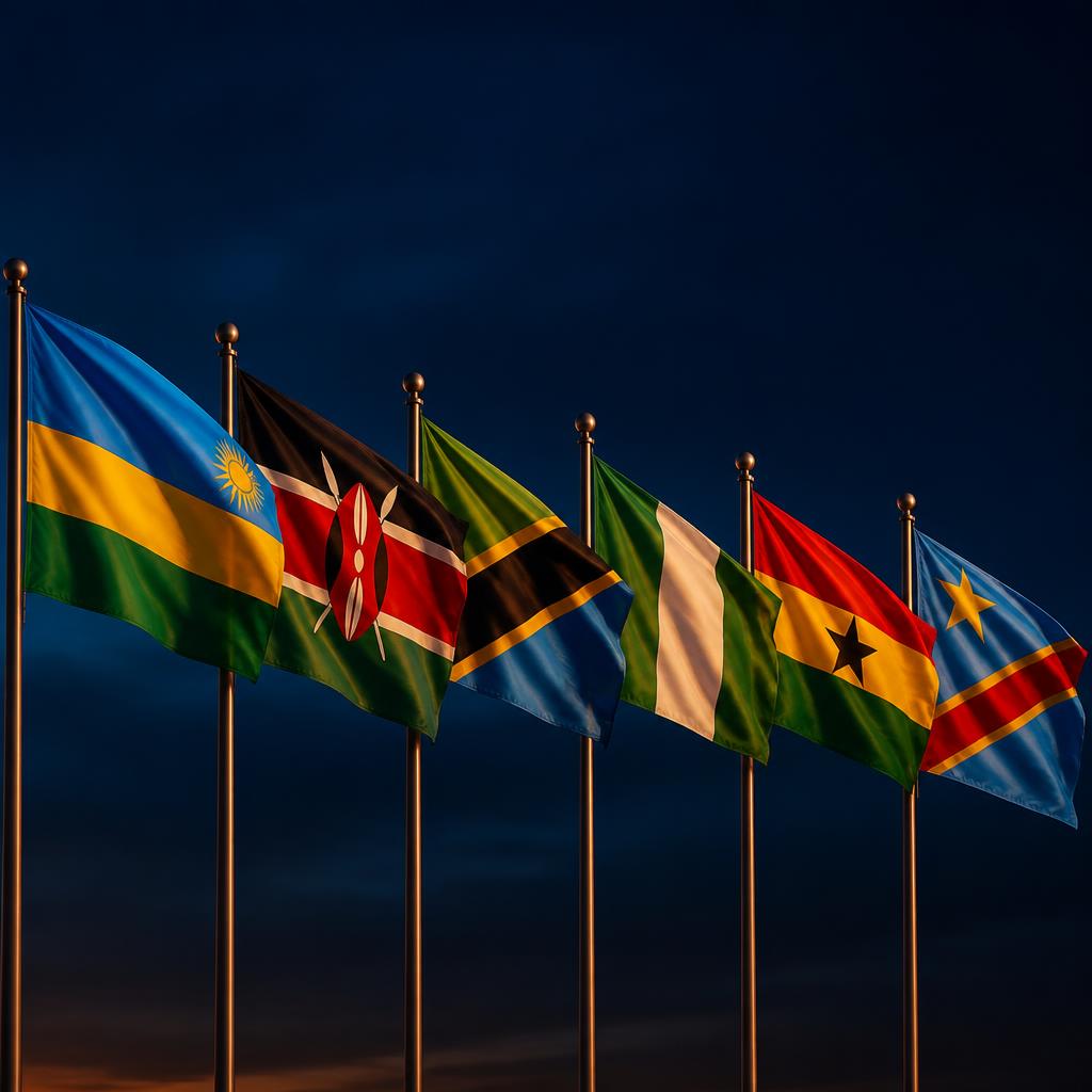 Une plateforme aux couleurs des drapeaux d'Afrique subsaharienne.