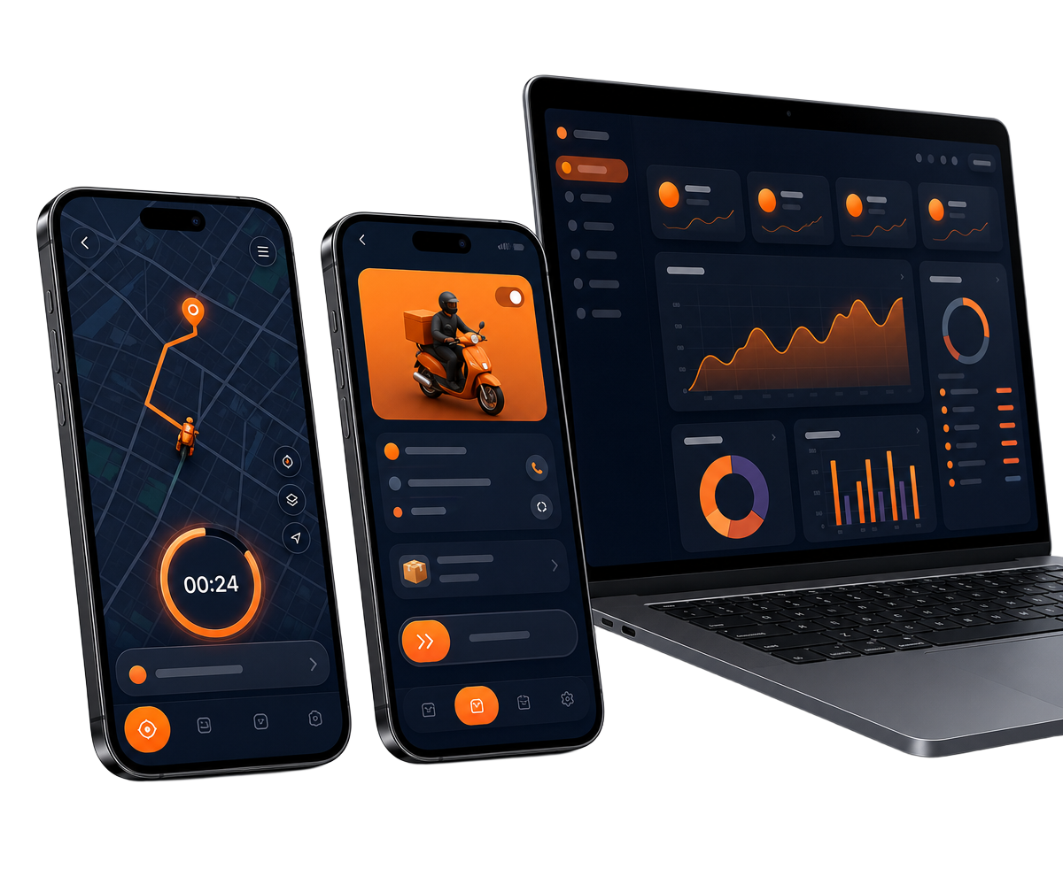 Écosystème FlashGas : application client, application livreur et tableau de bord dépôt